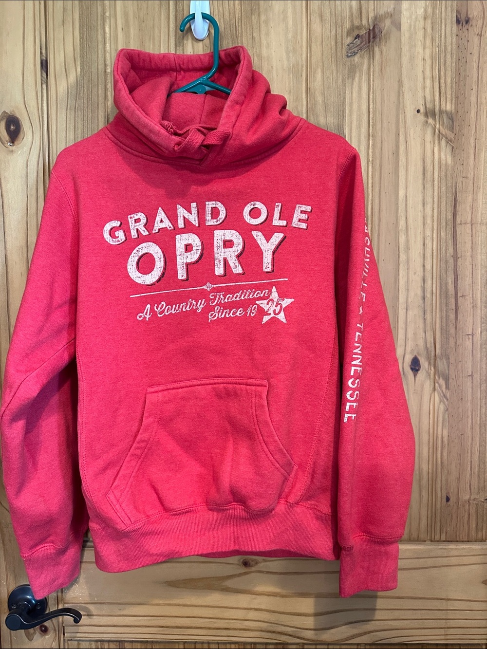 Grand Ole Opry Red Funnel-Neck Pullover Hoodie